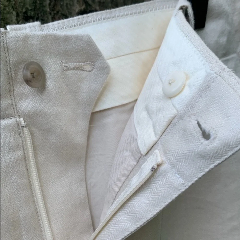 J Crew Linen Cream Pencil Skirt Sz 10 NWOTs